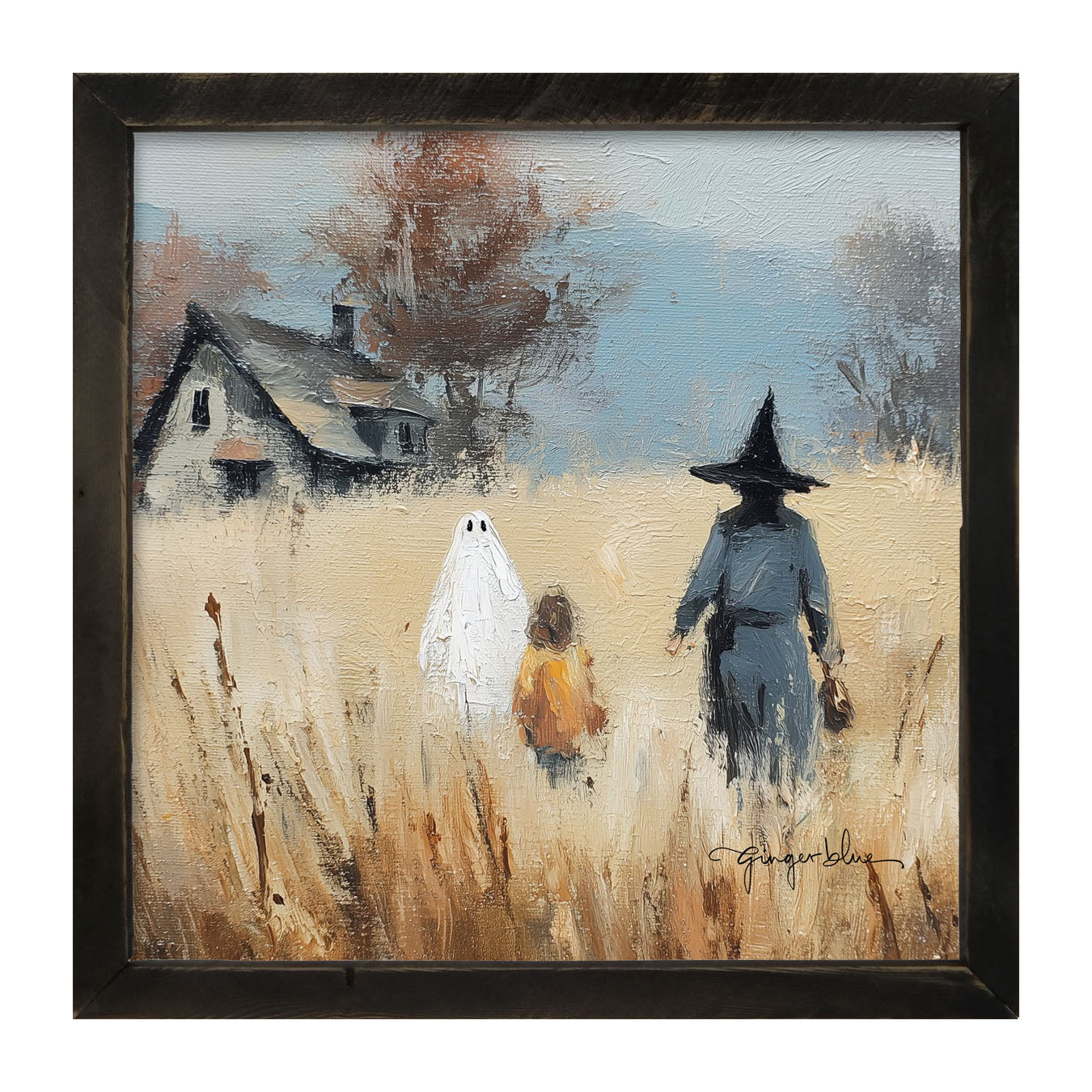 Trick or Treating in the Country - Framed Art