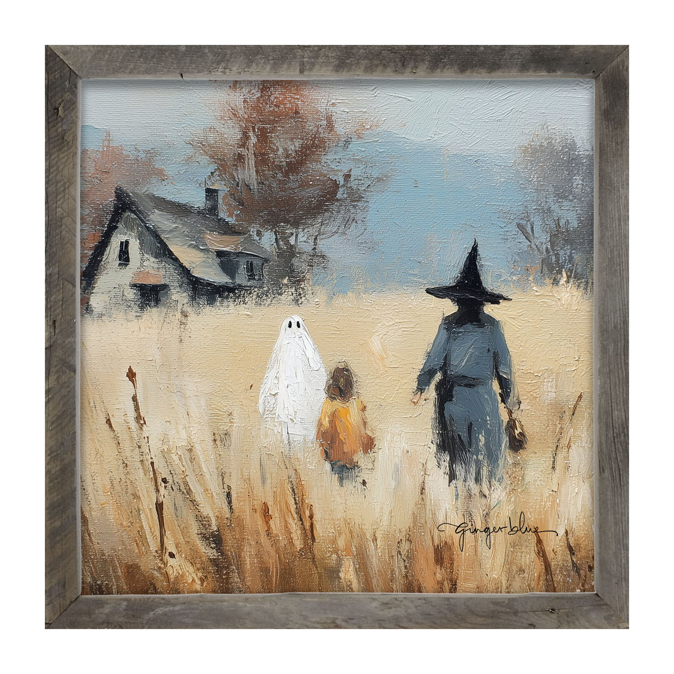 Trick or Treating in the Country - Framed Art