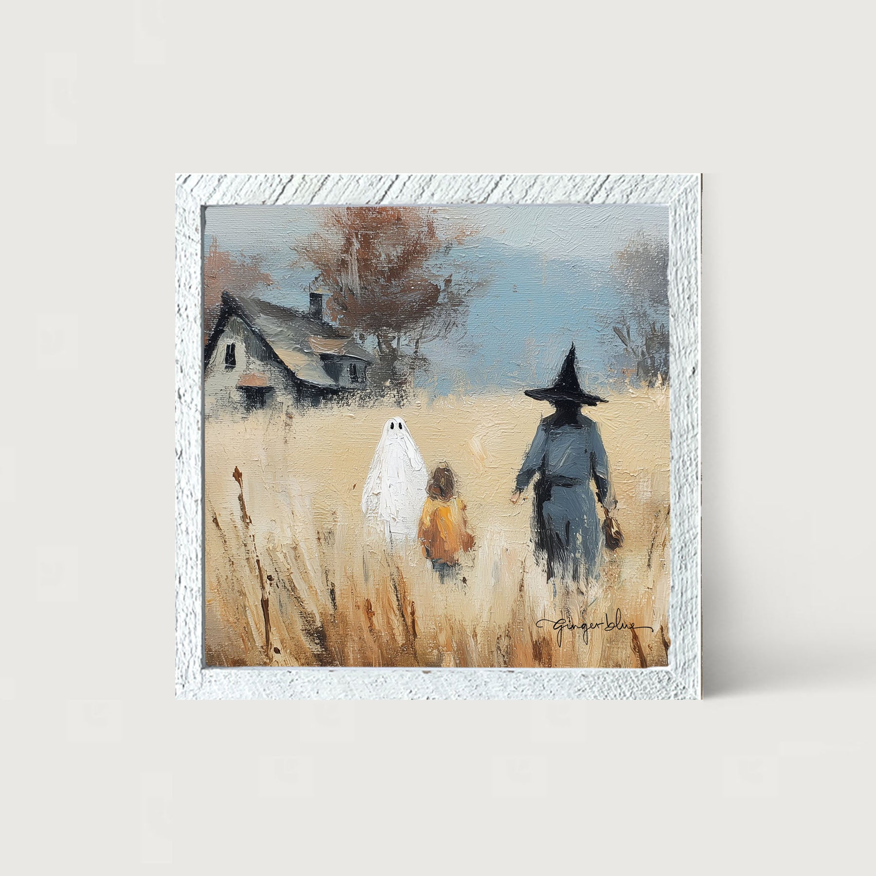 Trick or Treating in the Country - Framed Art