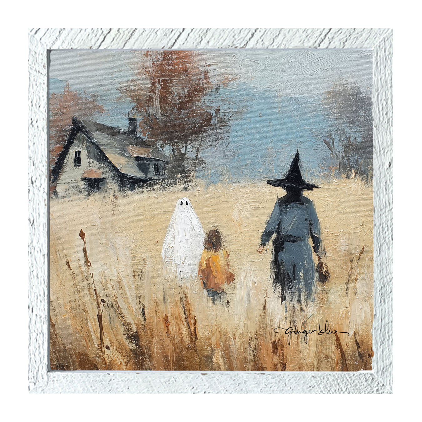 Trick or Treating in the Country - Framed Art