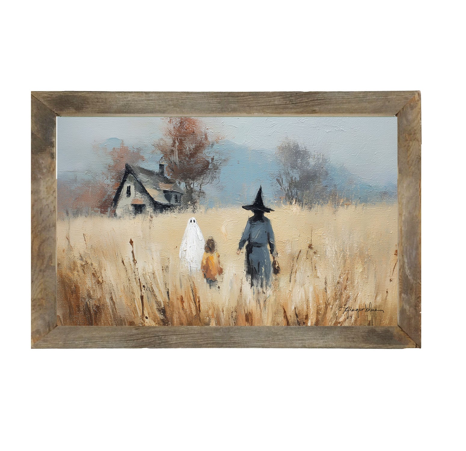 Trick or Treating in the Country - Framed Art