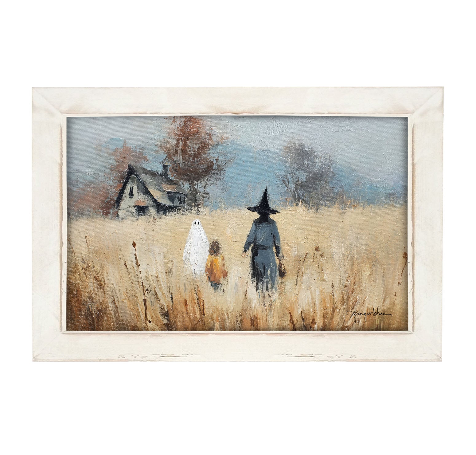 Trick or Treating in the Country - Framed Art