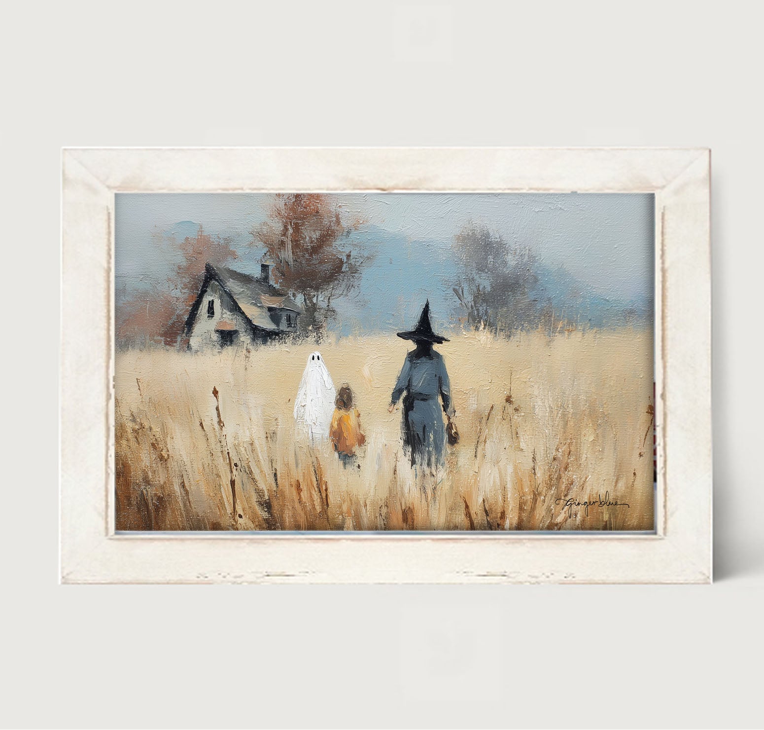 Trick or Treating in the Country - Framed Art