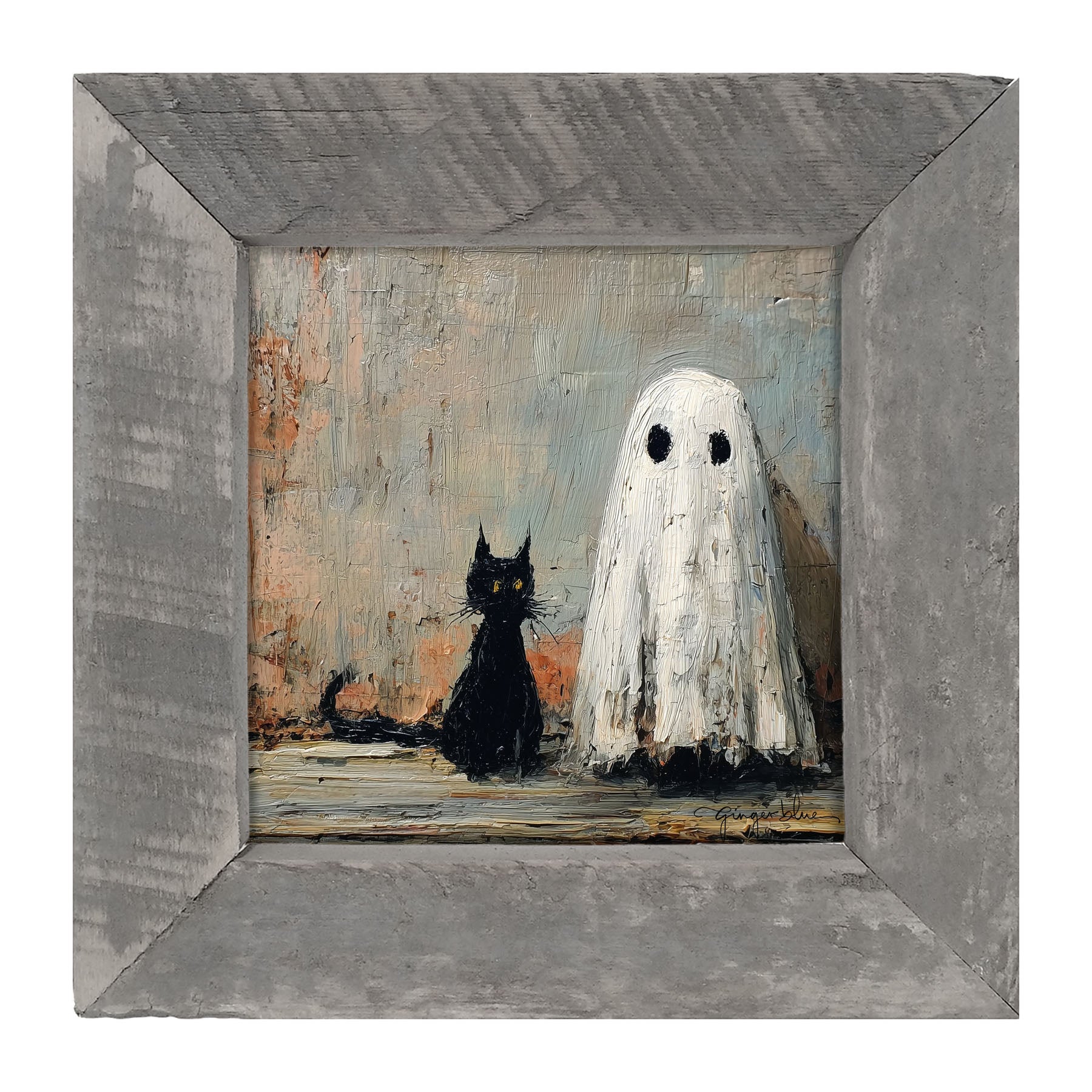 Black Cat and Ghost - Framed Art