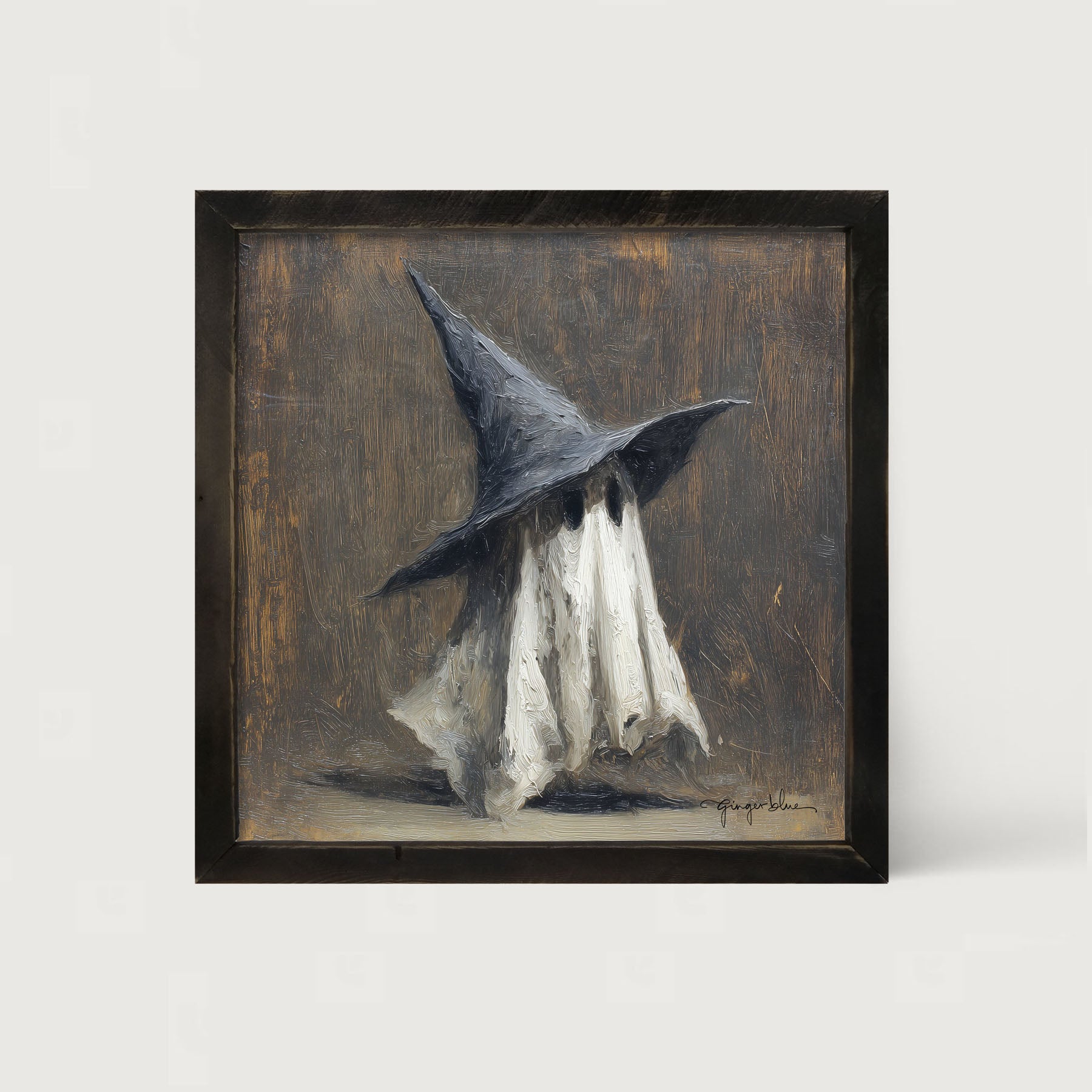 Witch Hat Ghost - Framed Art