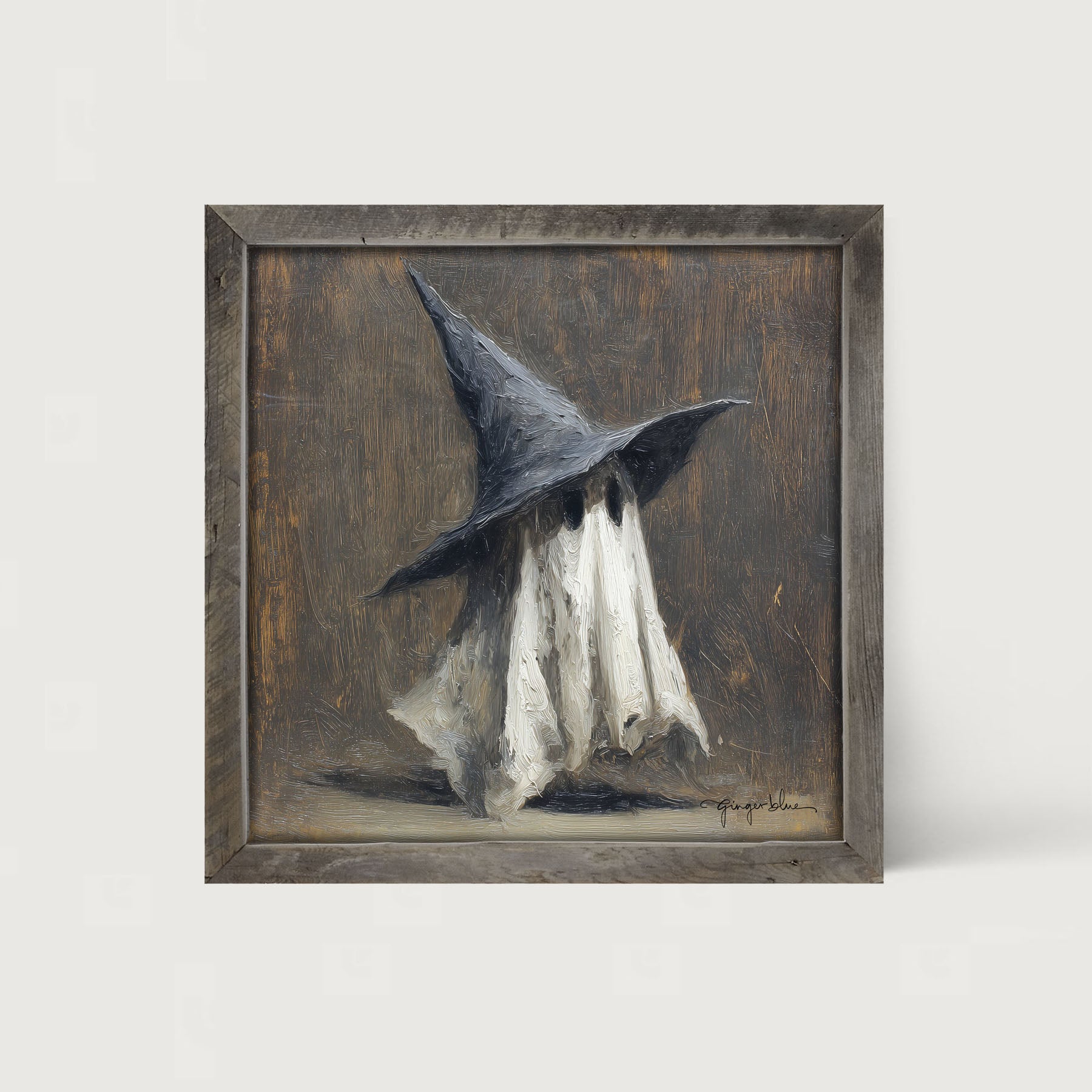 Witch Hat Ghost - Framed Art