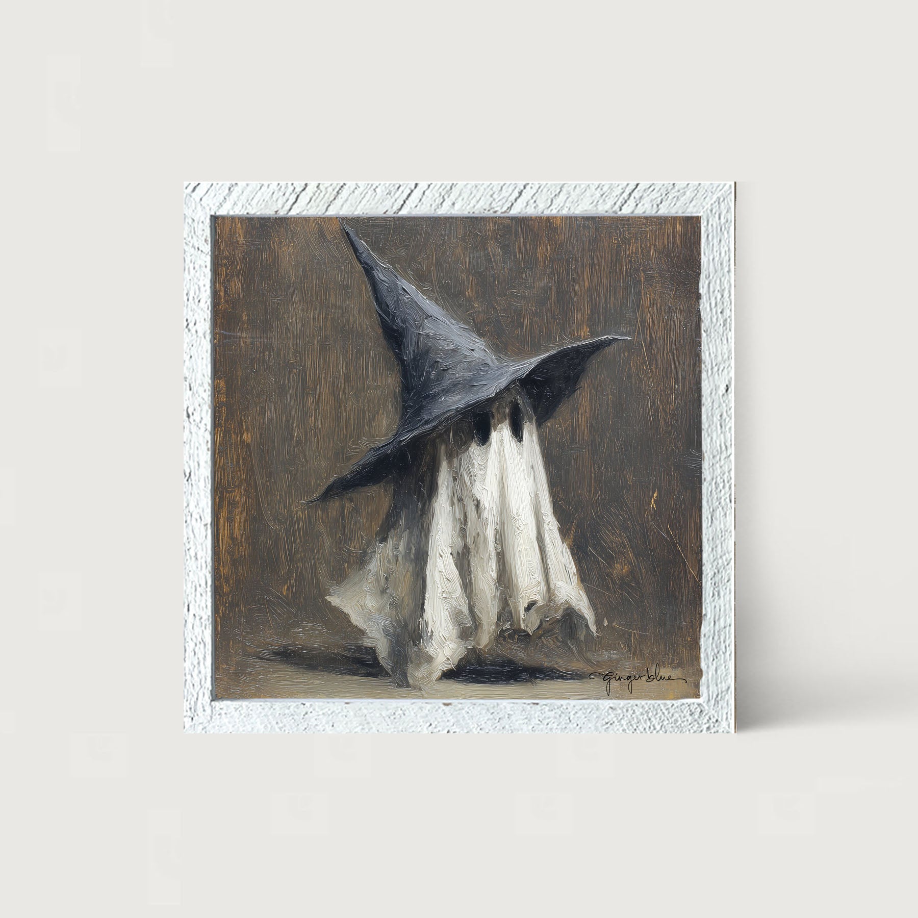 Witch Hat Ghost - Framed Art