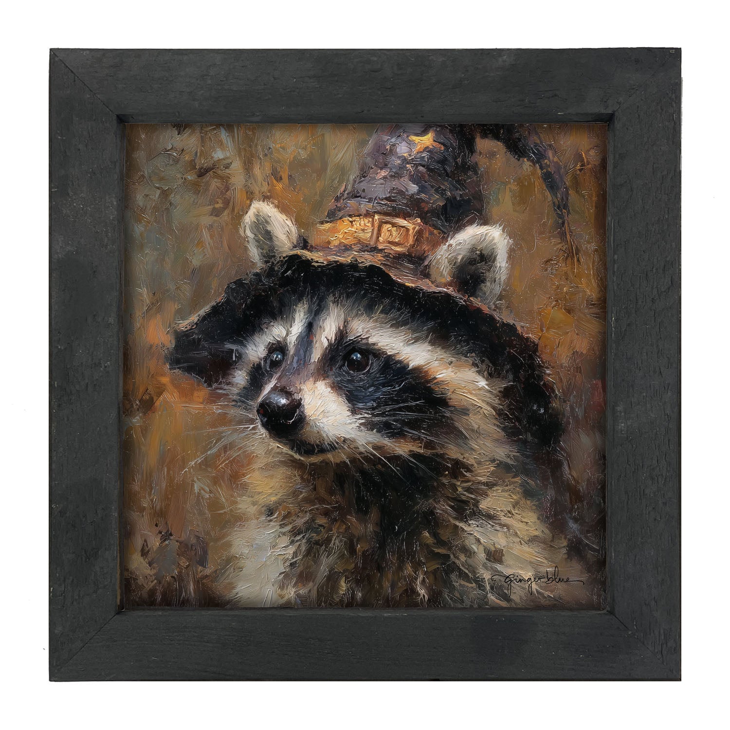 Witch Hat Raccoon - Framed Art