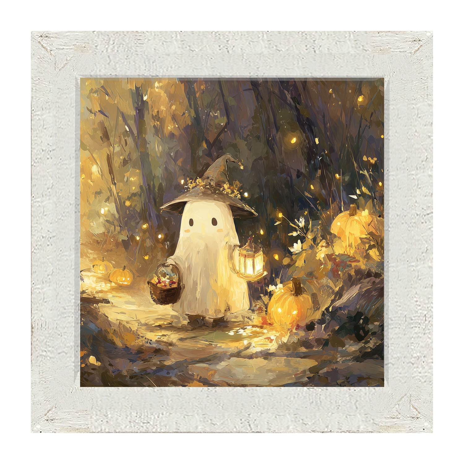 Halloween Friends - Ghost on Path - Framed Art