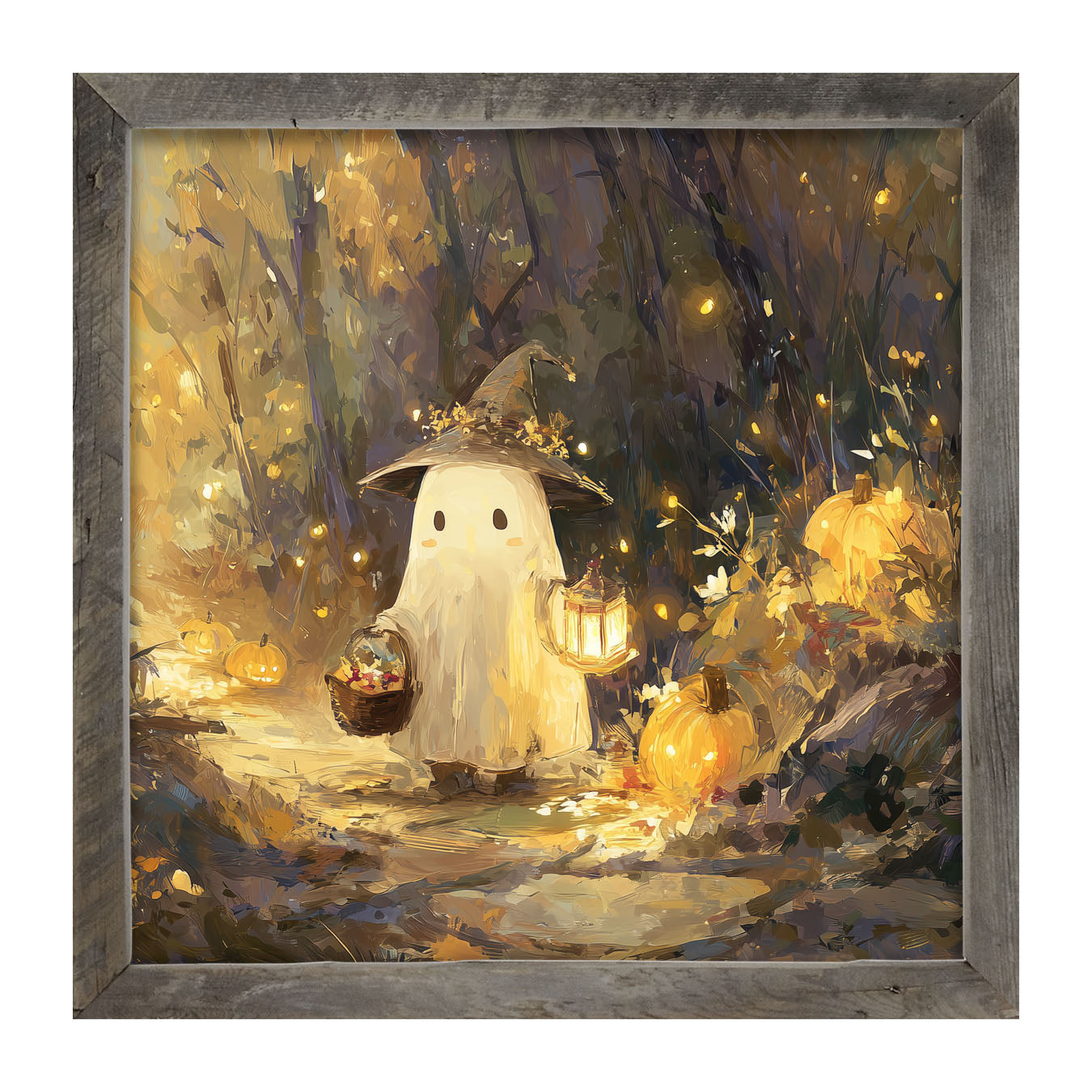 Halloween Friends - Ghost on Path - Framed Art