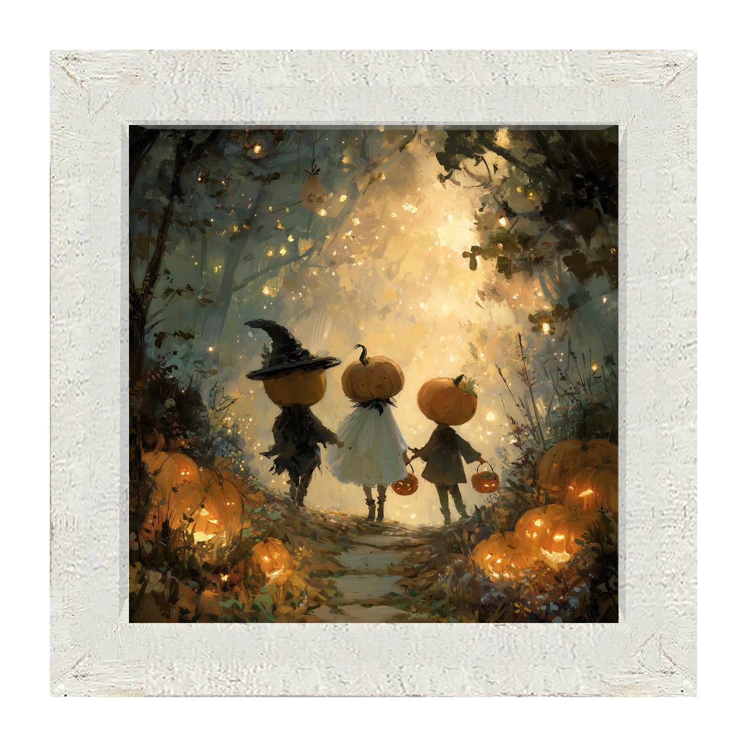 Halloween Friends - Trio of Trick or Treaters - Framed Art