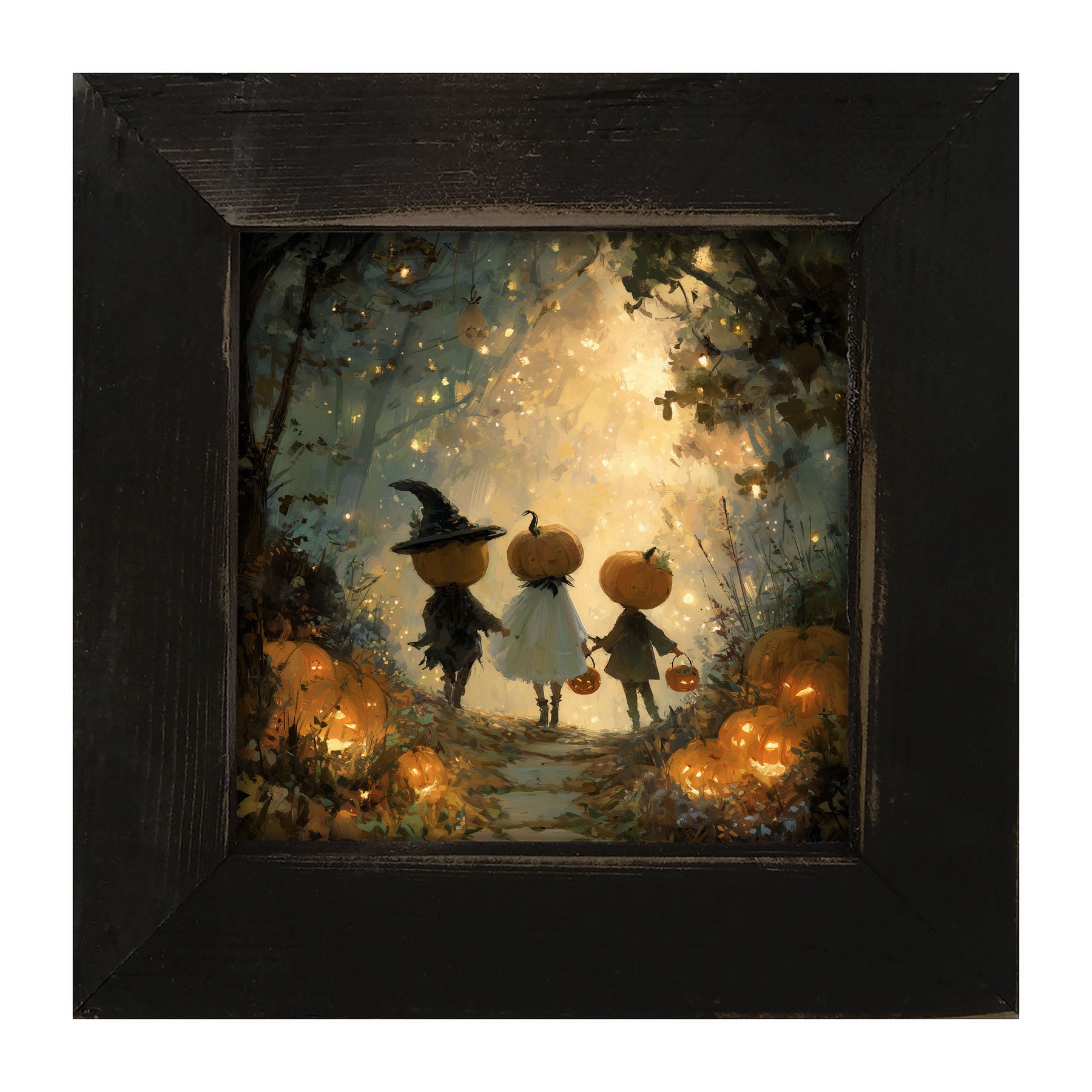 Halloween Friends - Trio of Trick or Treaters - Framed Art