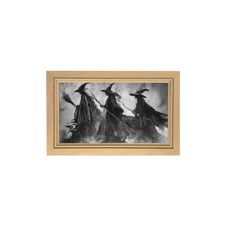 Three Shadow Witches Traveling Together - Framed Art