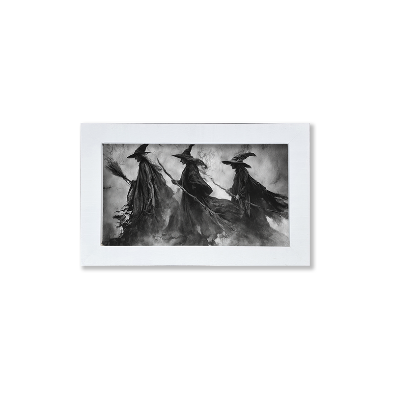 Three Shadow Witches Traveling Together - Framed Art