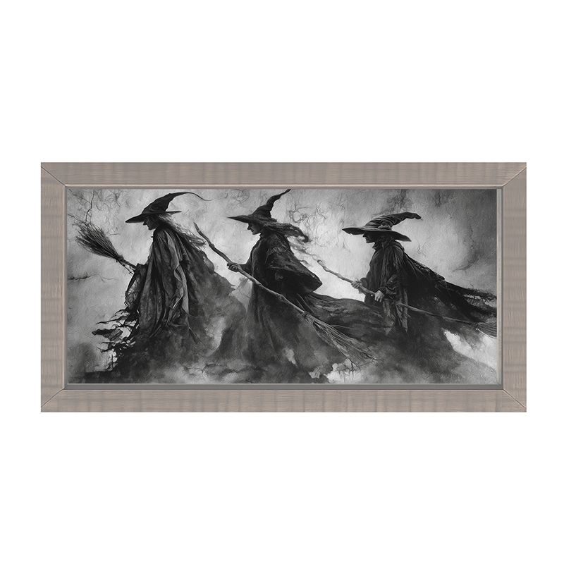 Three Shadow Witches Traveling Together - Framed Art