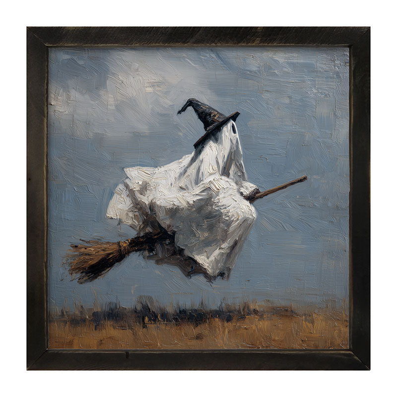 Witchy Ghost in Field - Framed Art