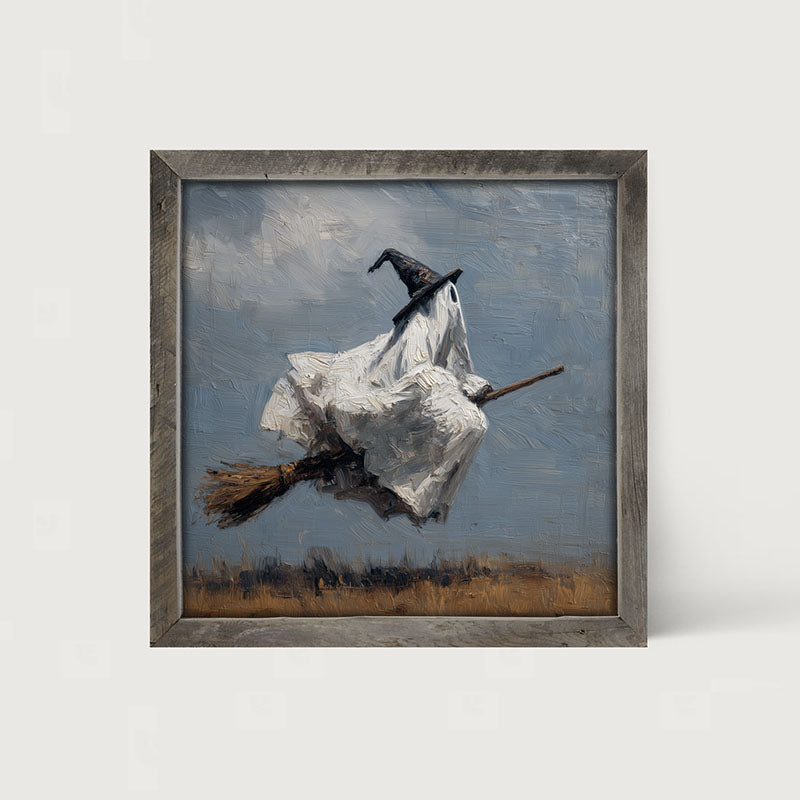 Witchy Ghost in Field - Framed Art