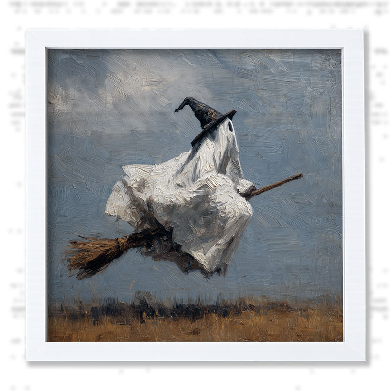 Witchy Ghost in Field - Framed Art