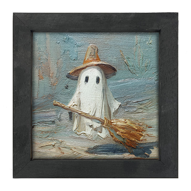 Witchy Ghost Posing - Framed Art