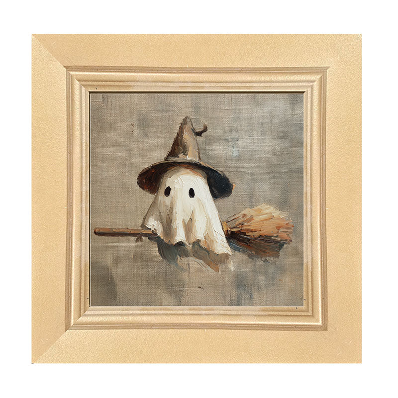 Witchy Ghost Flying - Framed Art