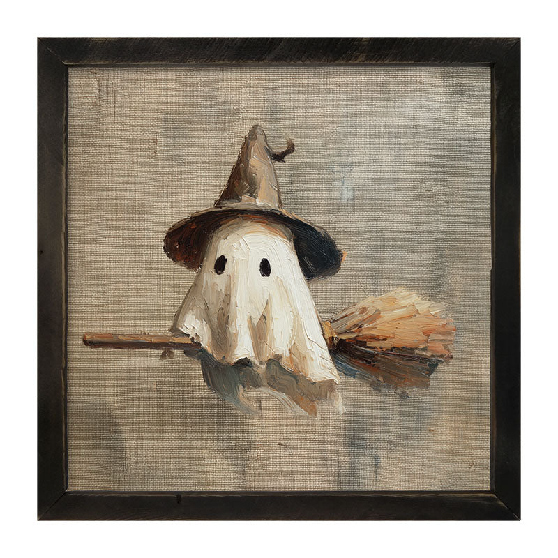 Witchy Ghost Flying - Framed Art