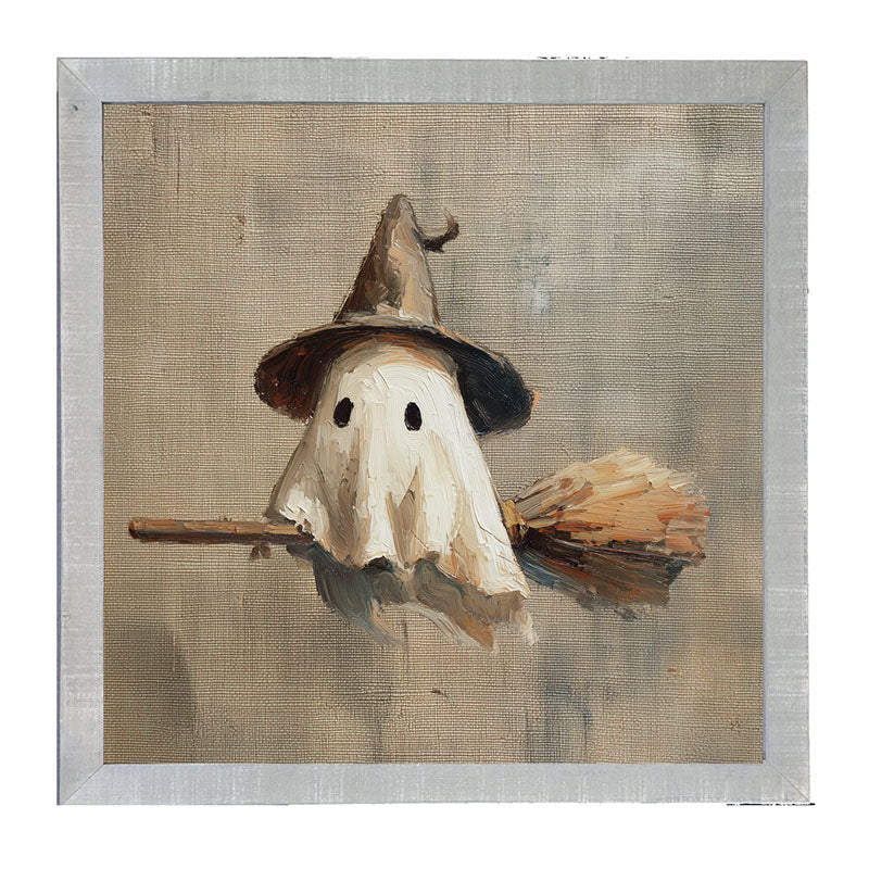 Witchy Ghost Flying - Framed Art