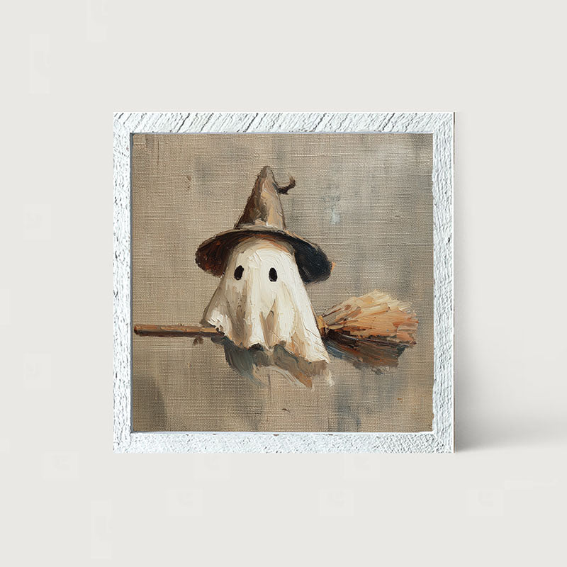 Witchy Ghost Flying - Framed Art