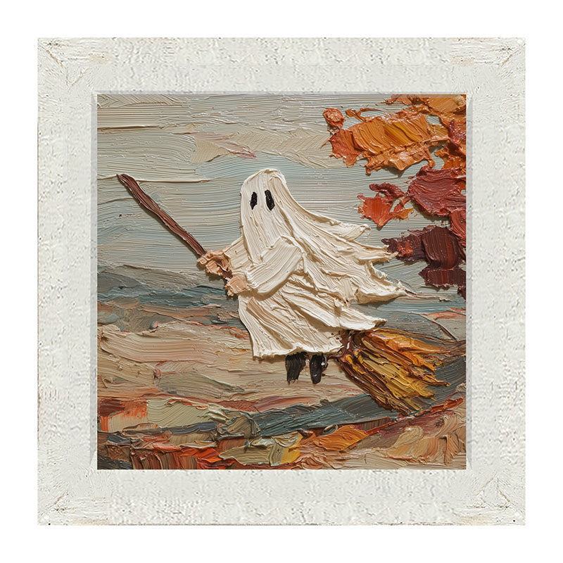 Ghost on Broom in Autumn - Framed Art
