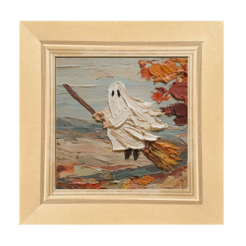 Ghost on Broom in Autumn - Framed Art