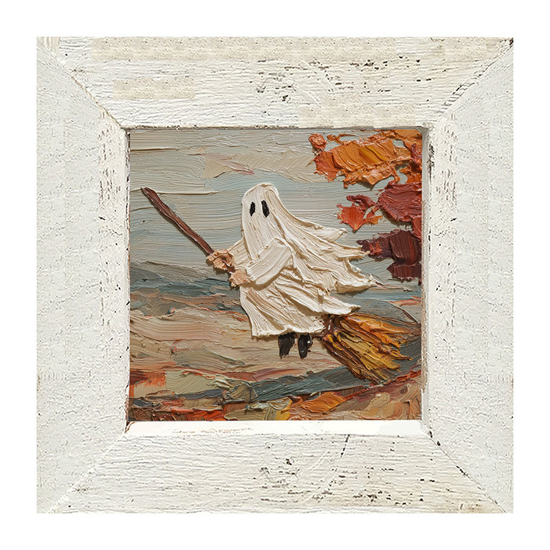 Ghost on Broom in Autumn - Framed Art