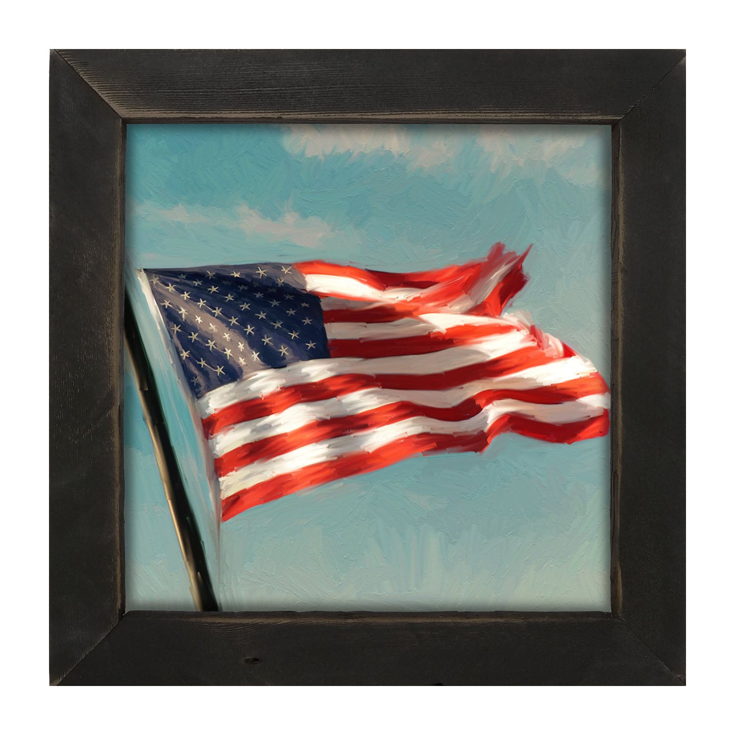 Flag Waving in The Sky - Framed art