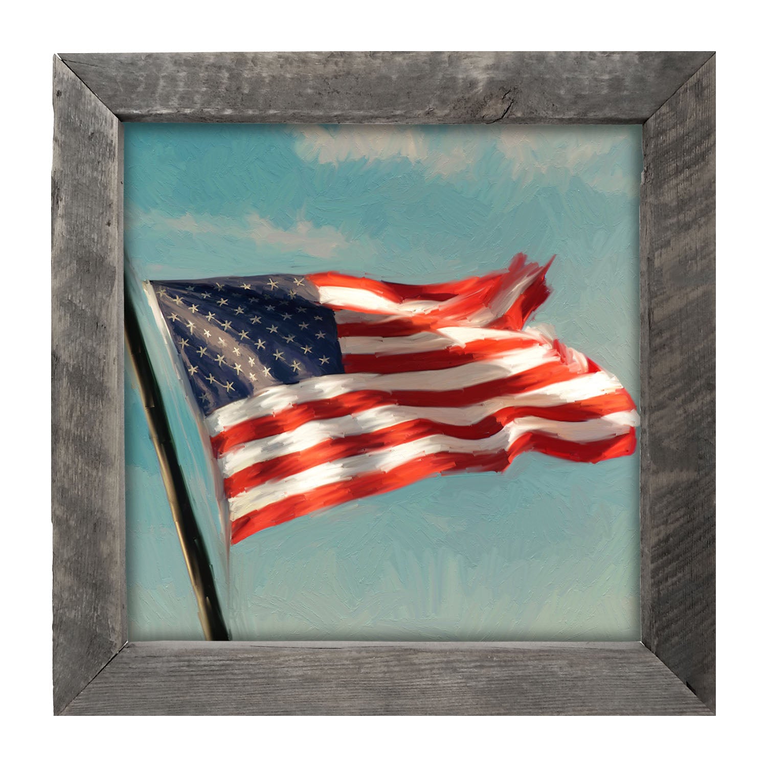 Flag Waving in The Sky - Framed art