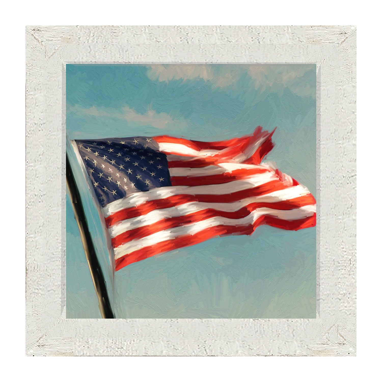 Flag Waving in The Sky - Framed art