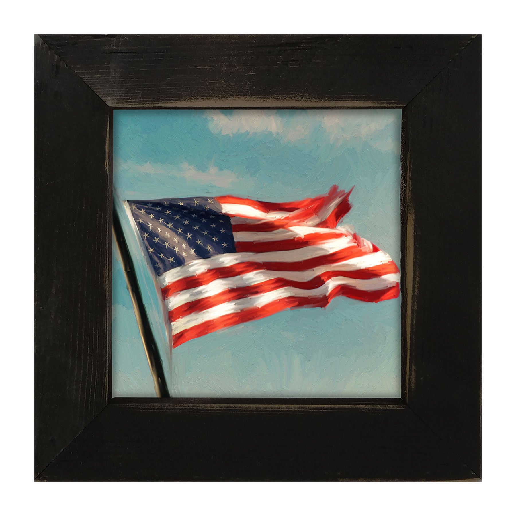 Flag Waving in The Sky - Framed art