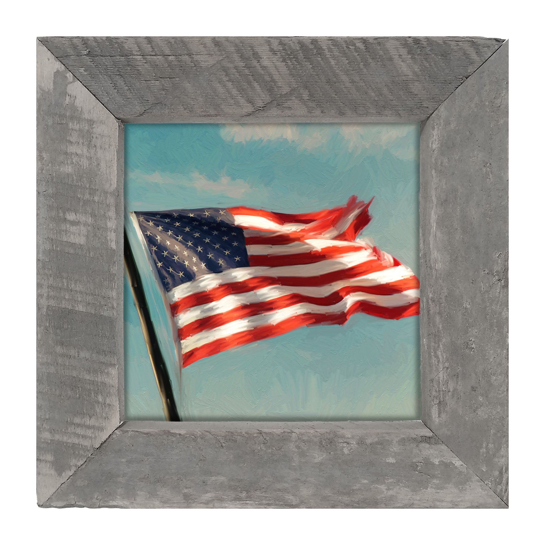 Flag Waving in The Sky - Framed art