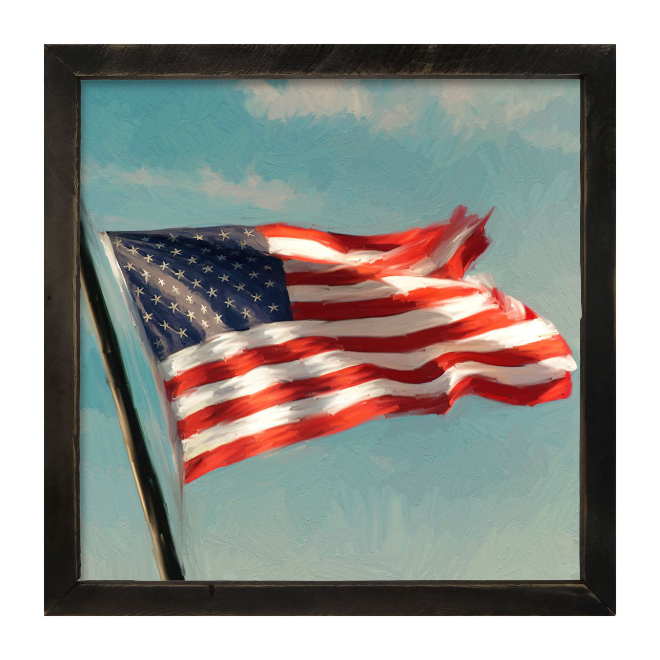 Flag Waving in The Sky - Framed art