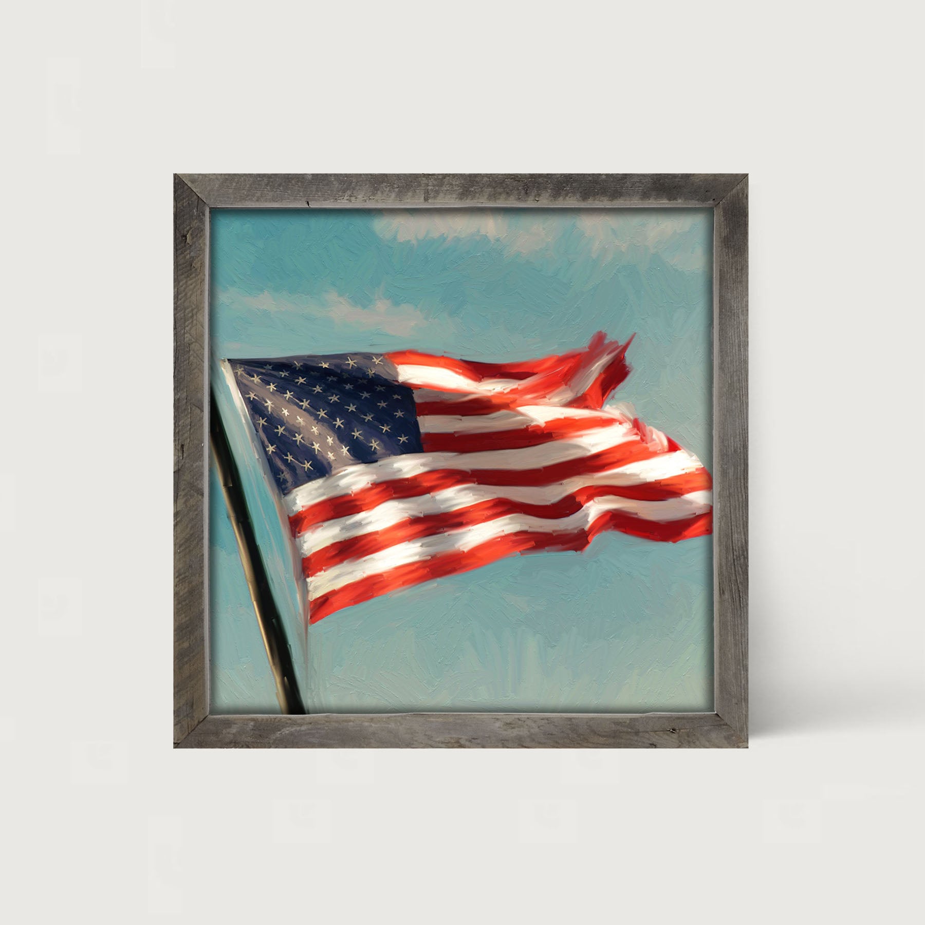 Flag Waving in The Sky - Framed art