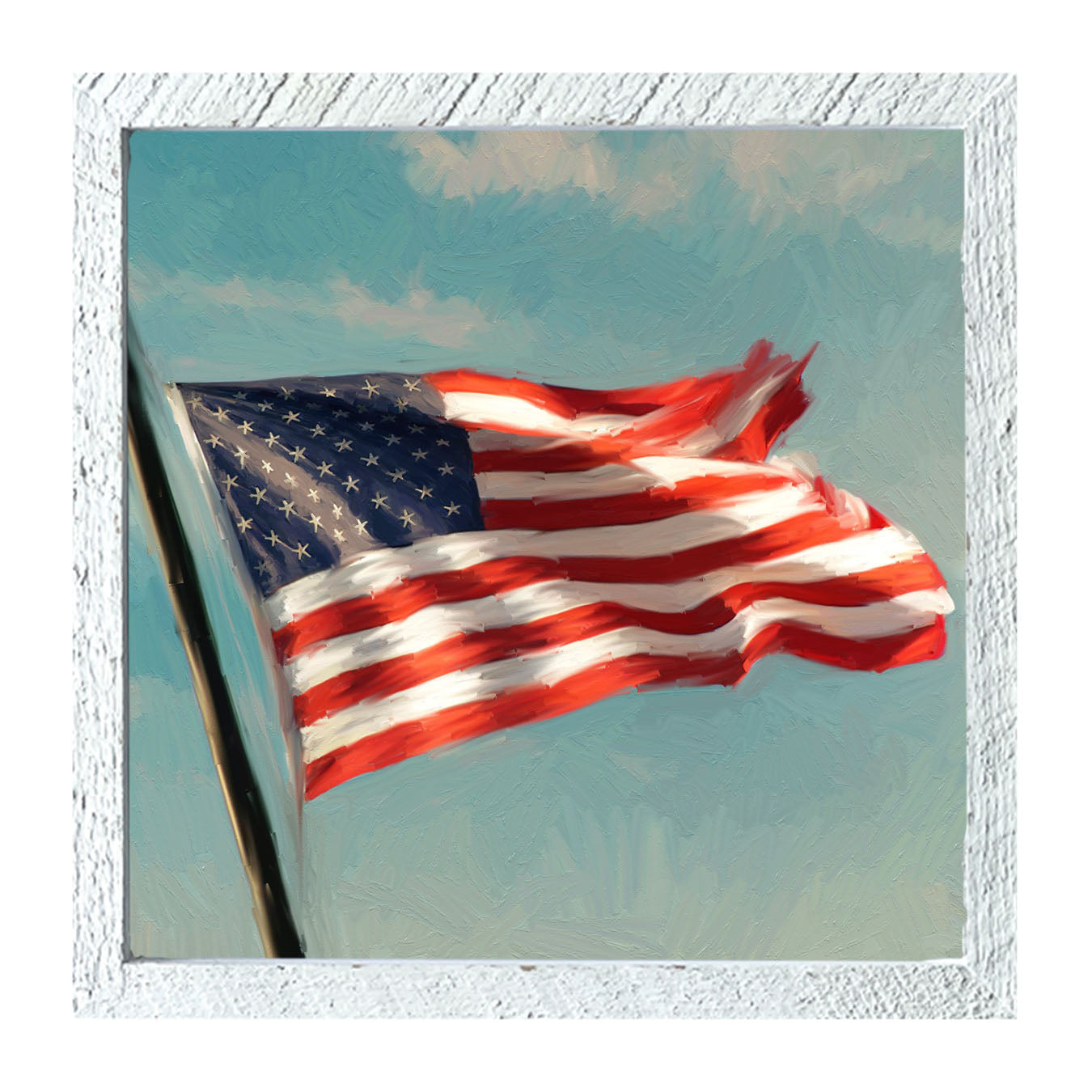Flag Waving in The Sky - Framed art