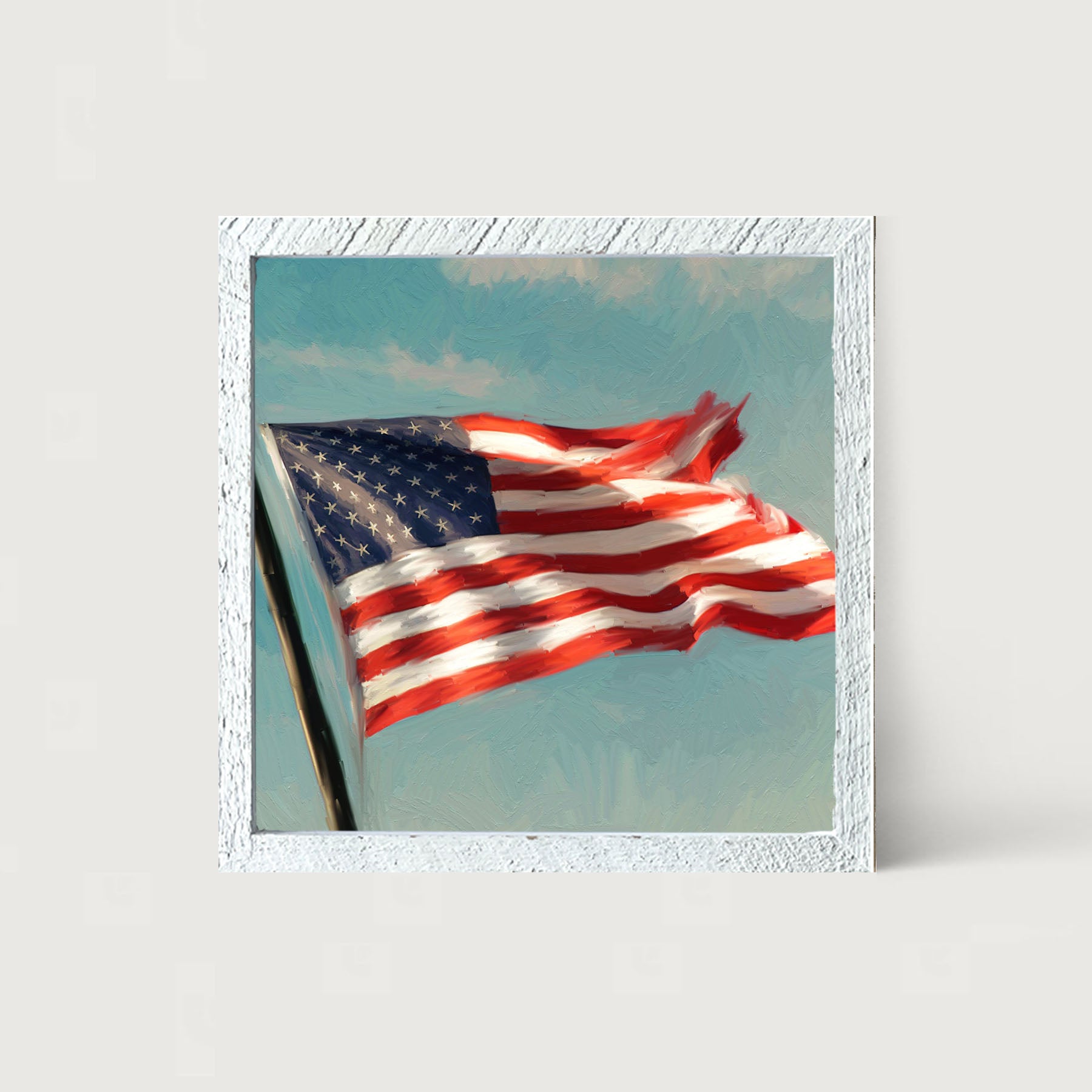 Flag Waving in The Sky - Framed art