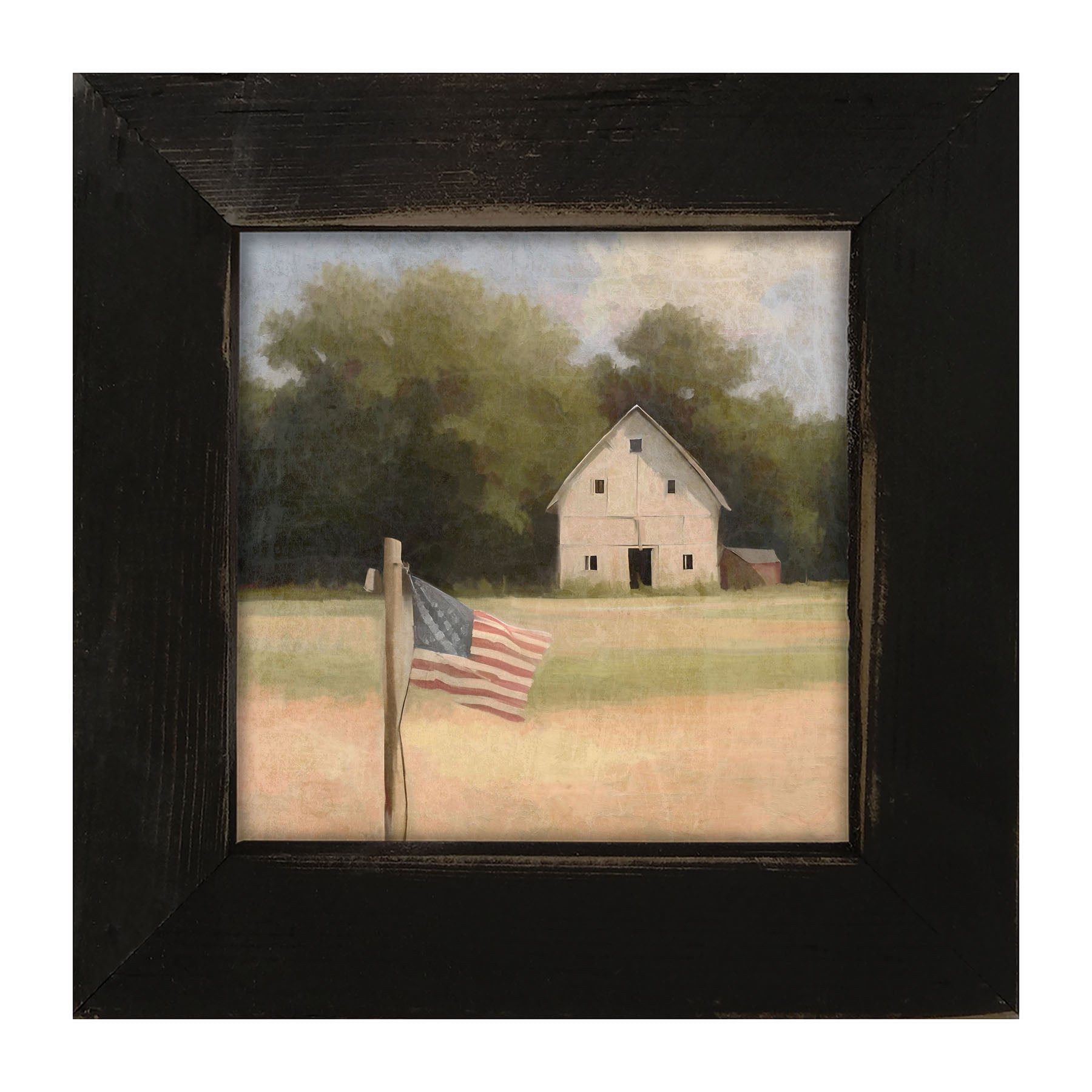 Flag with barn - Framed art