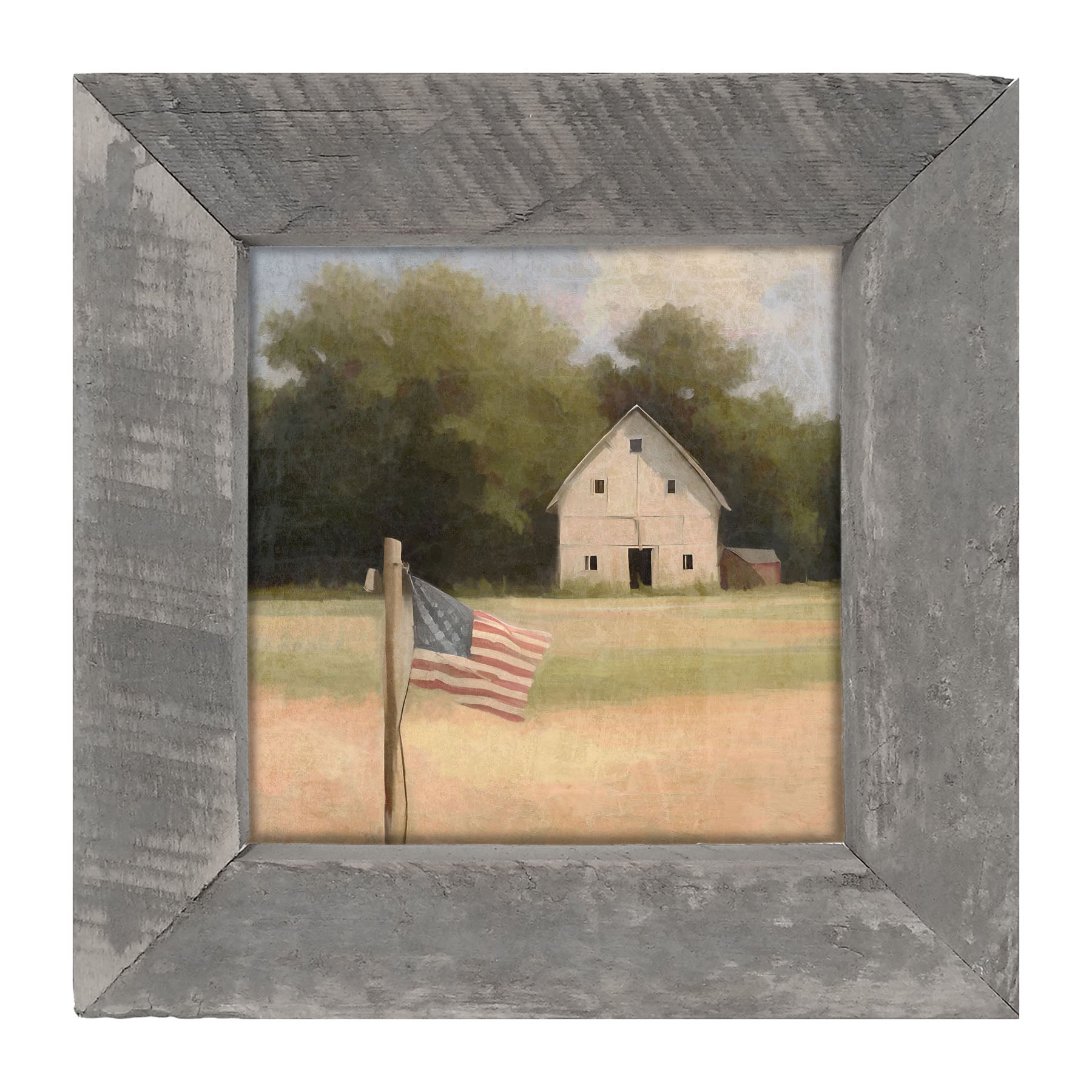 Flag with barn - Framed art
