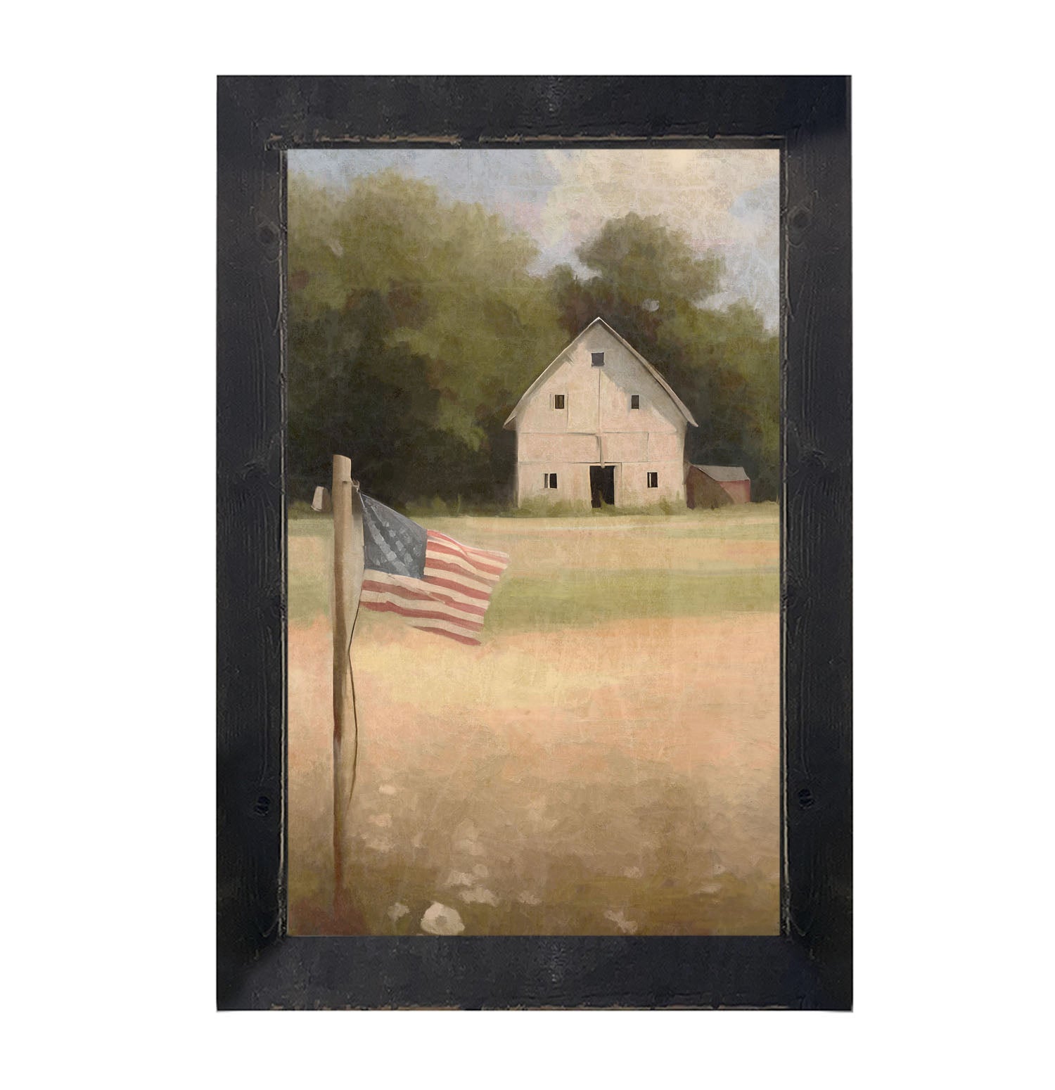 Flag with barn - Framed art