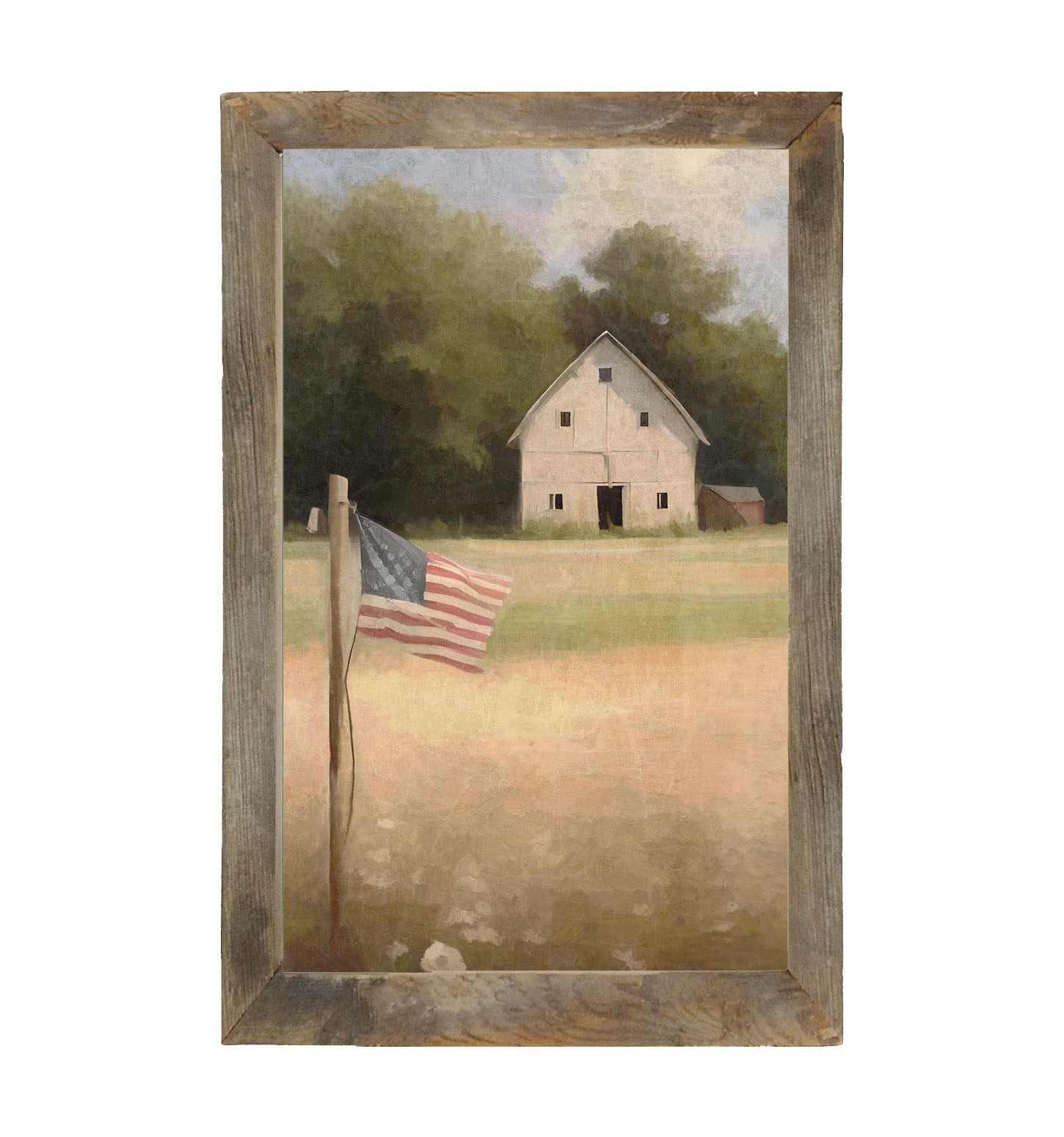 Flag with barn - Framed art
