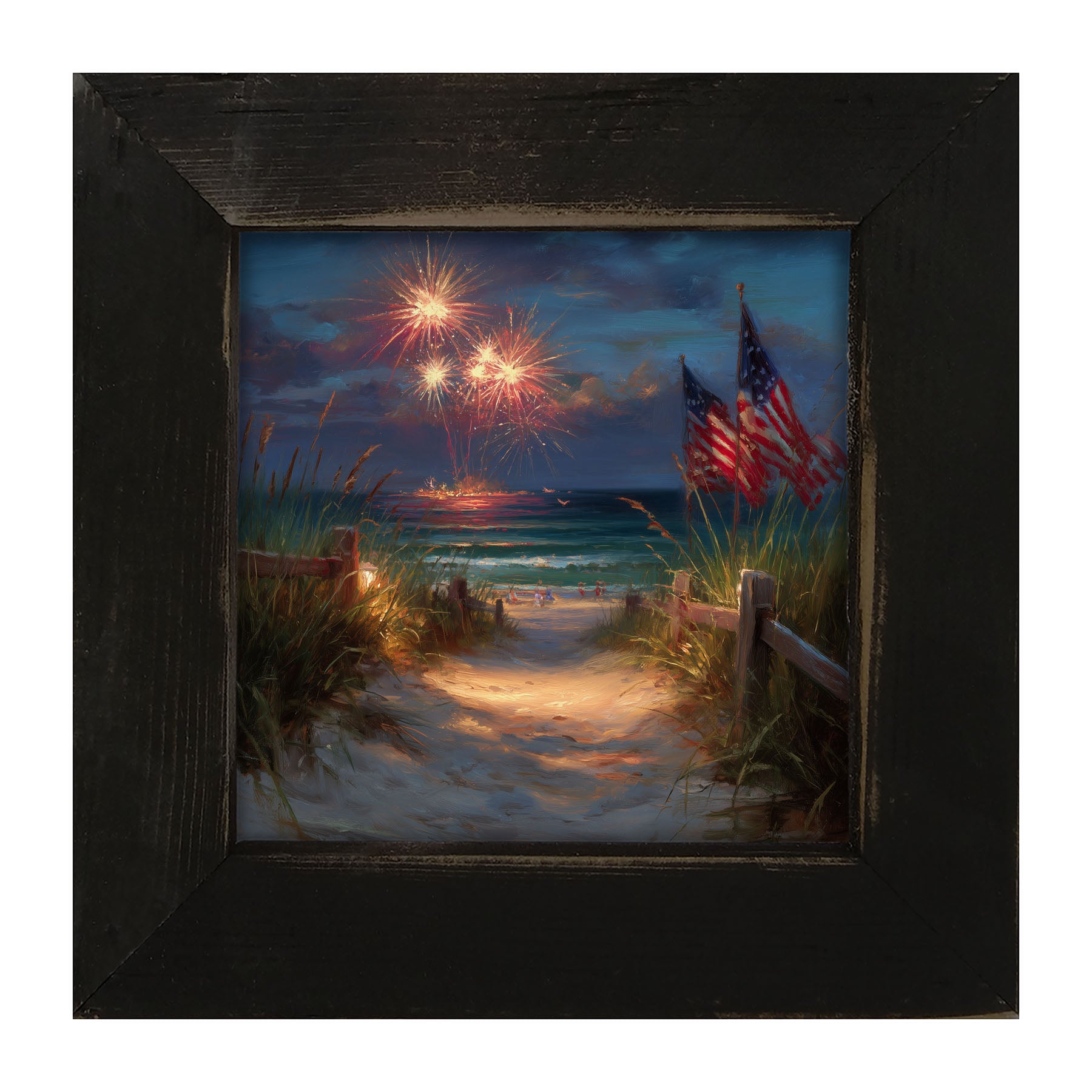 Sandy Path Fireworks - Framed Art