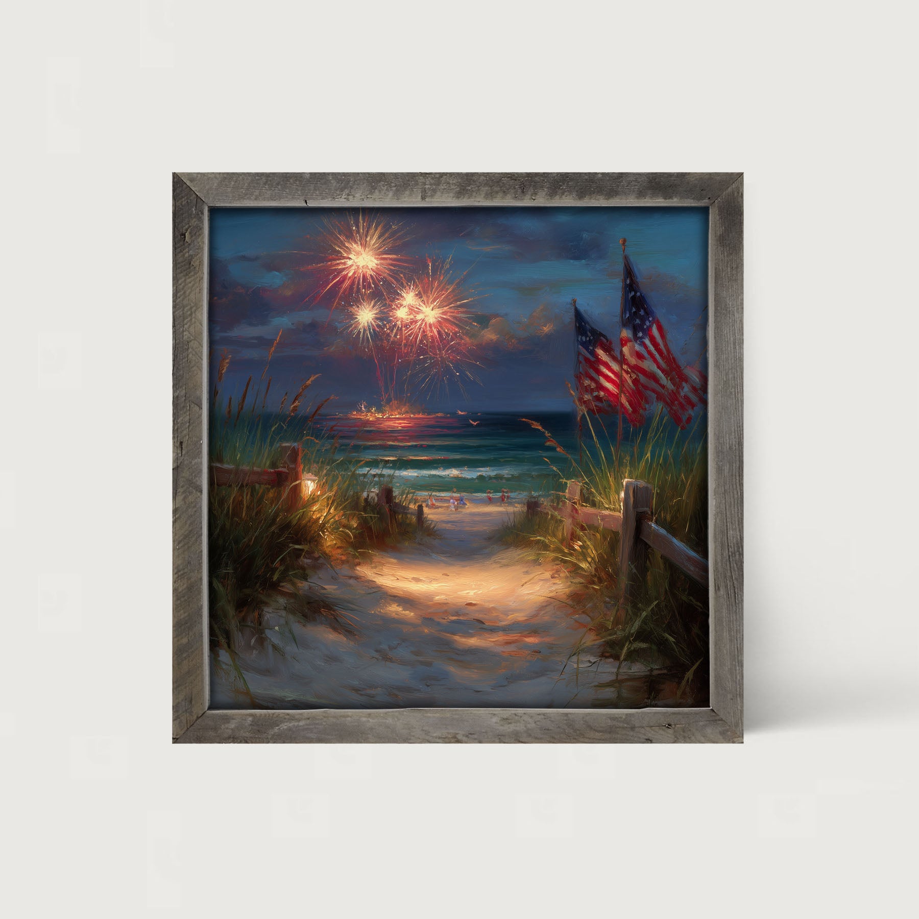 Sandy Path Fireworks - Framed Art