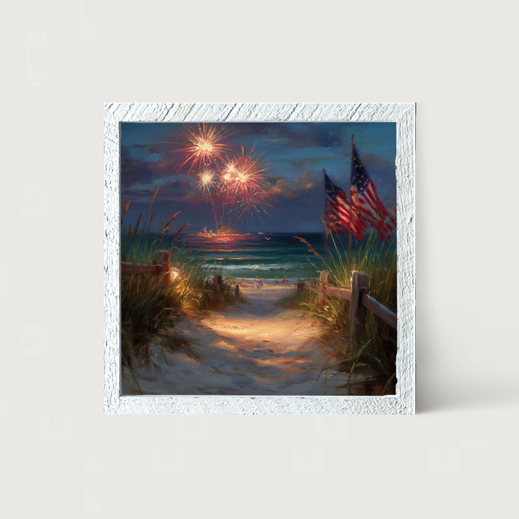 Sandy Path Fireworks - Framed Art