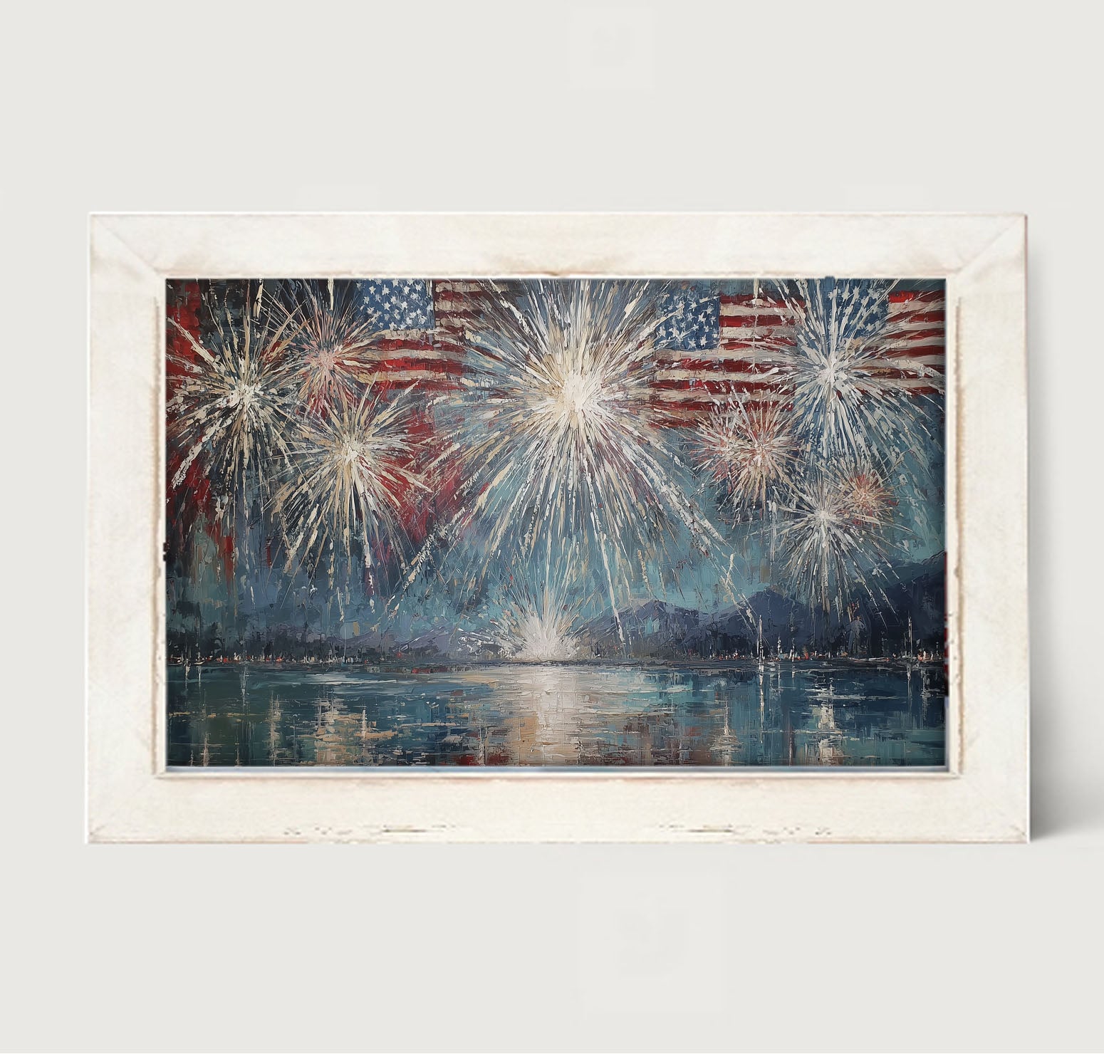 Fireworks over the Lake - Framed Art