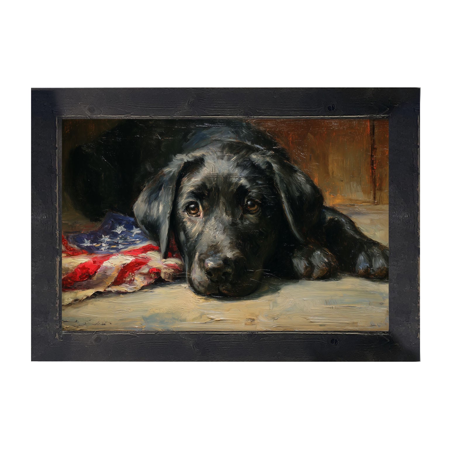 Dog Relaxing on the Fourth - Framed Art
