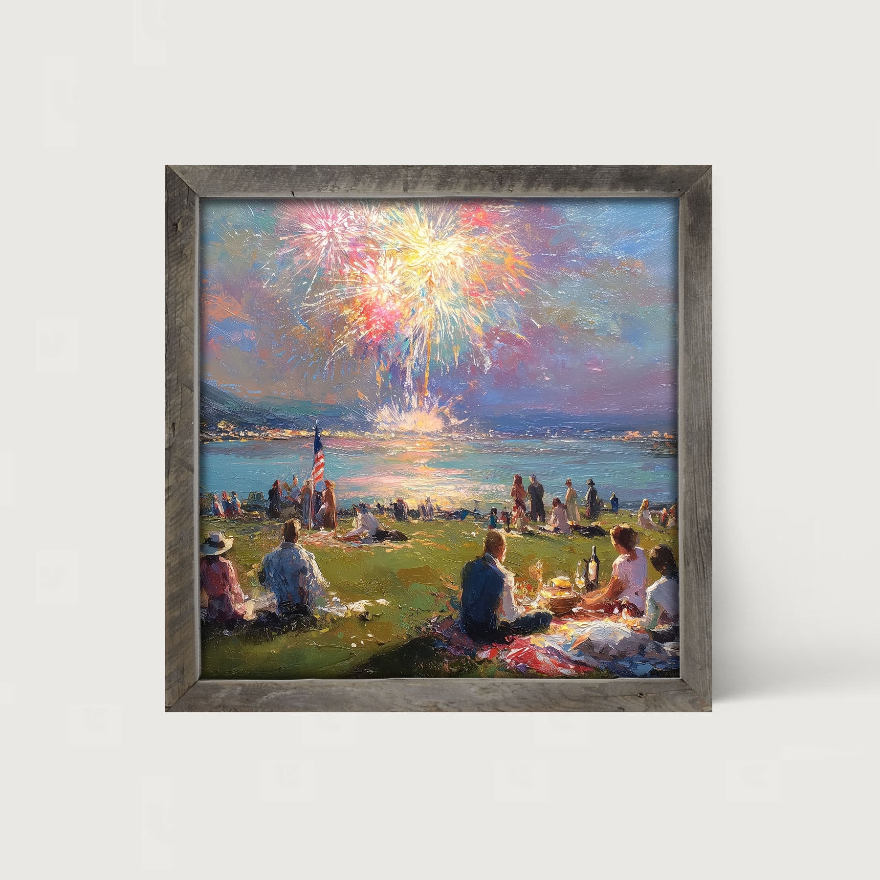 Fireworks and families at the lake