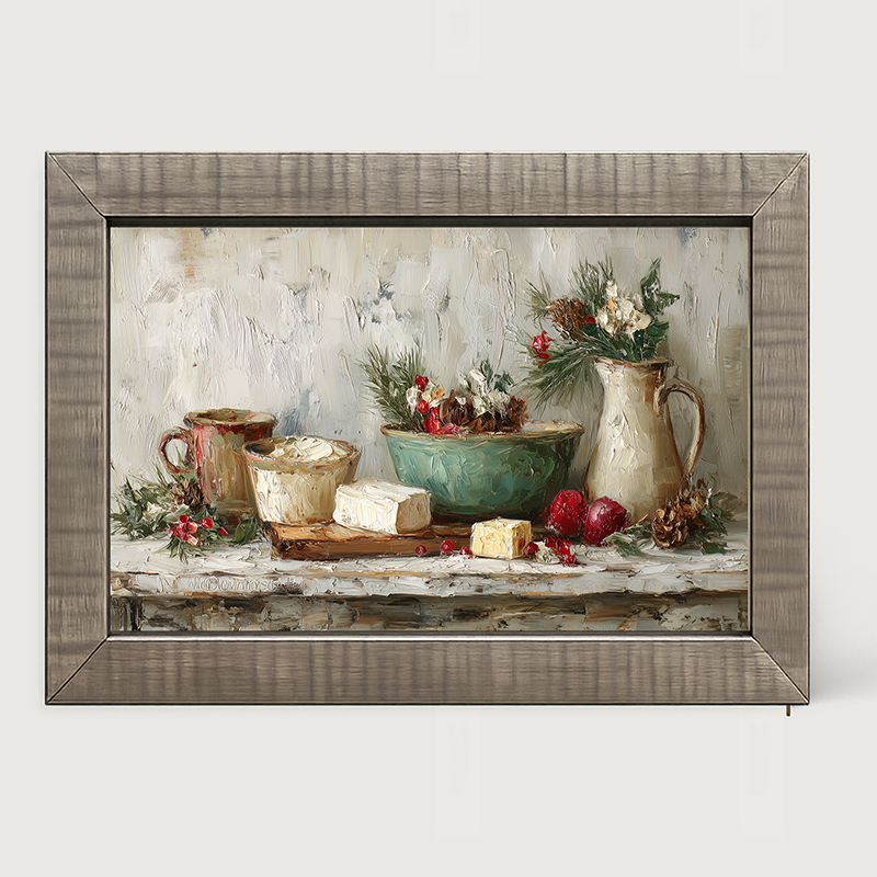 Sideboard Still Life - Pine Sprigs and Crockery